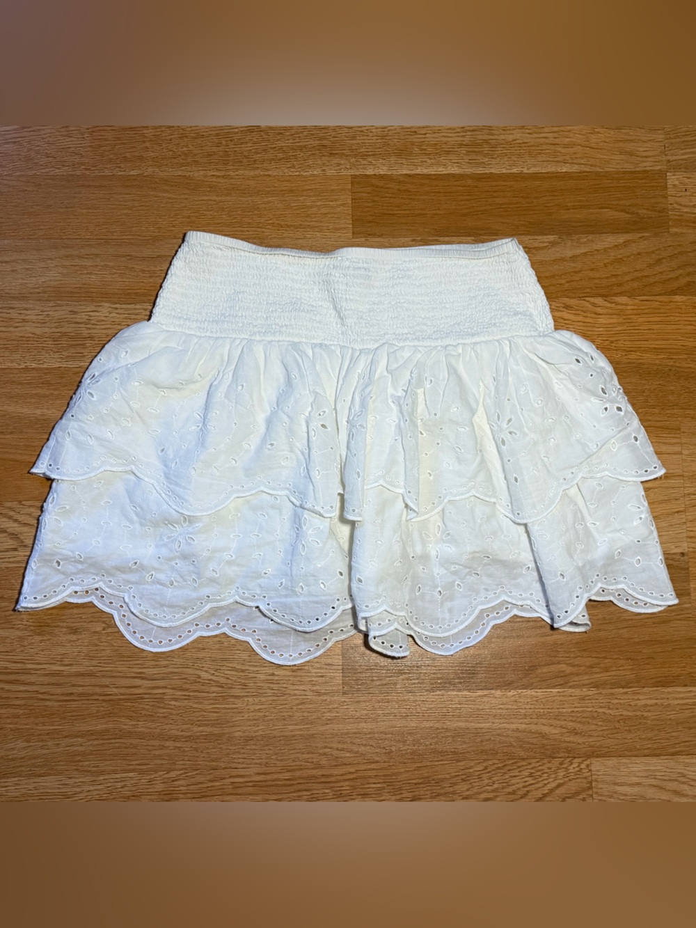 Universal Thread White Eyelet Ruffle Mini Skirt